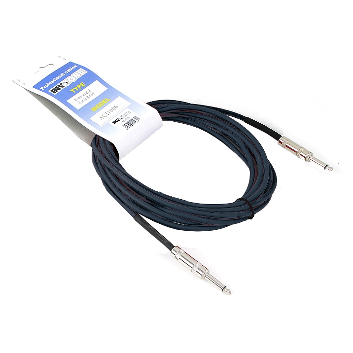 Кабель джек-джек INVOTONE ACI1006/BK - инструментальный кабель, 6,3 джек моно <-> 6,3 джек моно, дли