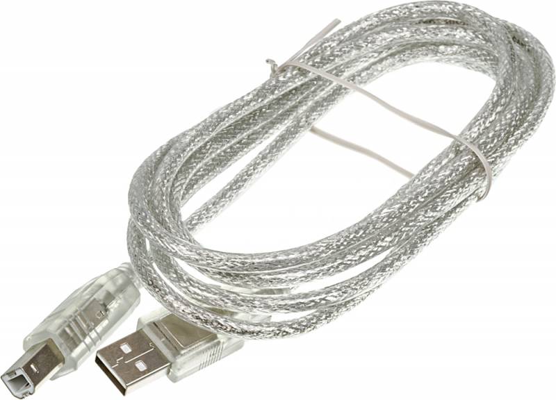 Кабель Ningbo USB A(m) USB B(m) 1.8м прозрачный блистер