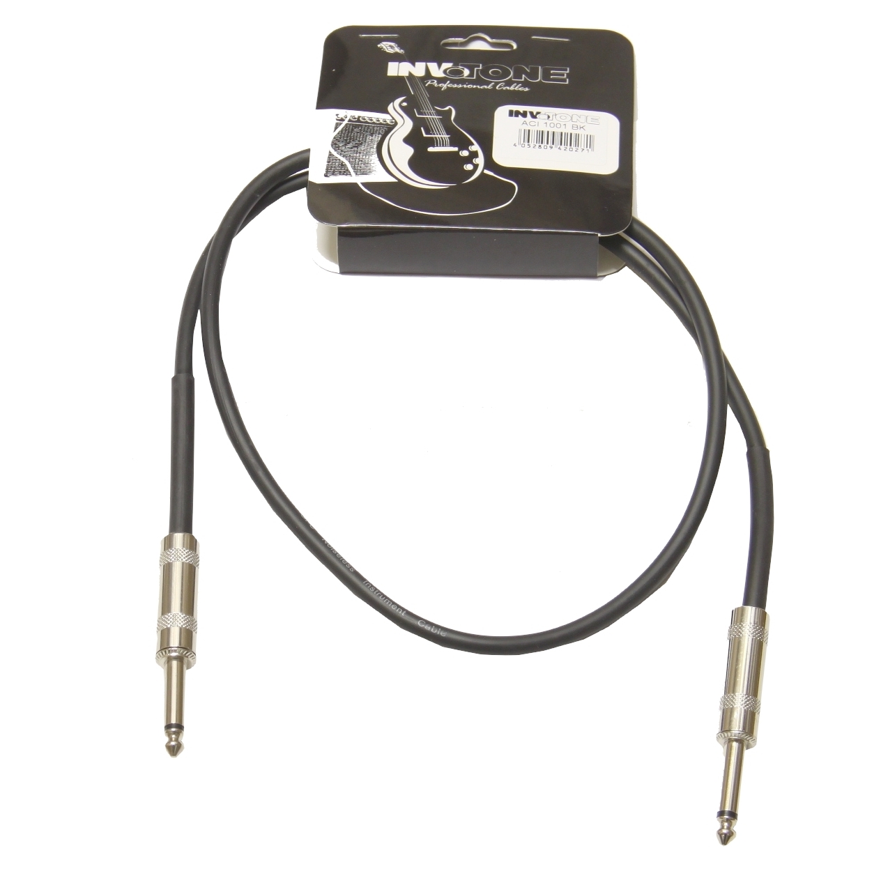 Кабель джек-джек INVOTONE ACI1001/BK - инструментальный кабель, 6,3 джек моно <-> 6,3 джек моно, дли