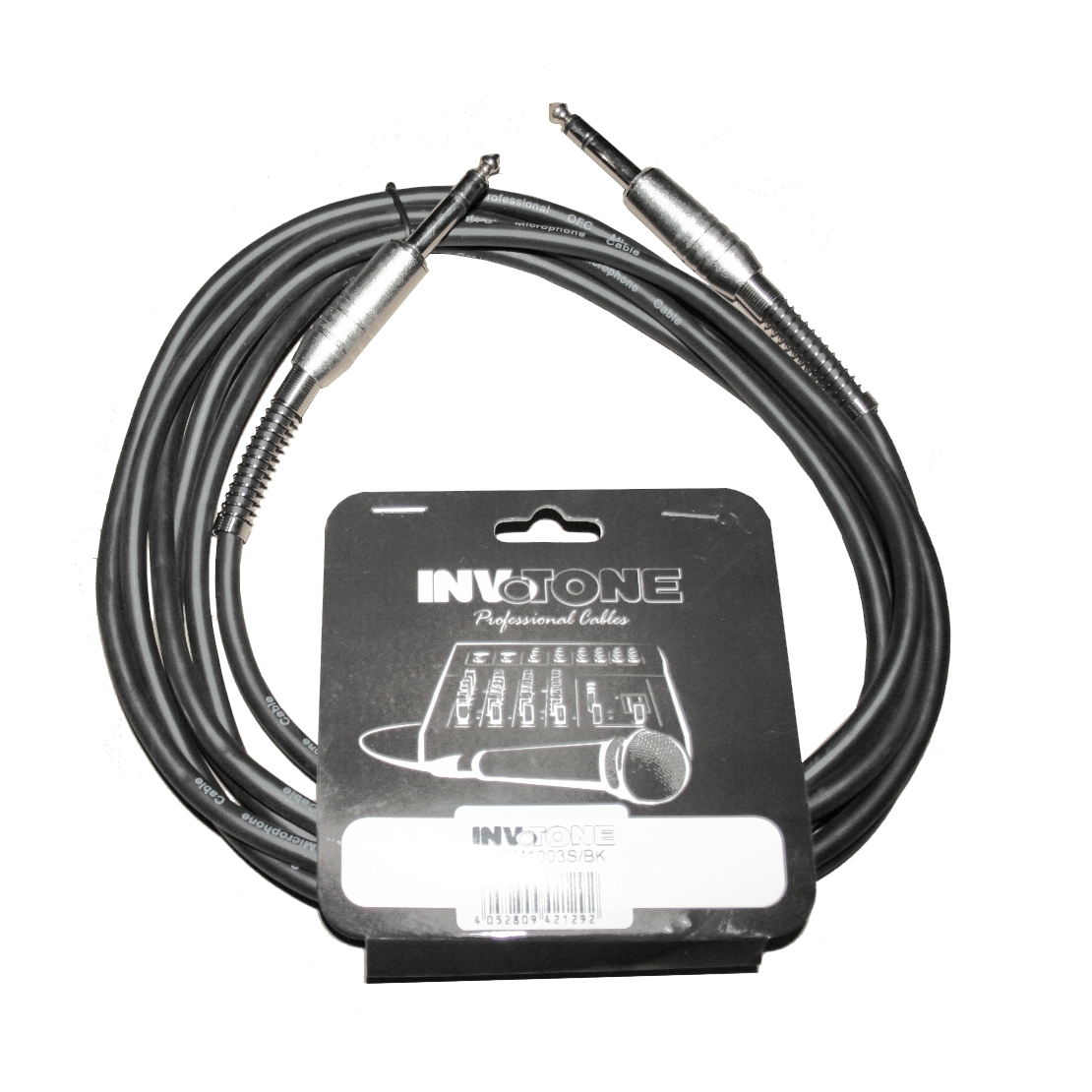 Кабель джек-джек INVOTONE ACM1210S/BK - аудио кабель, 6,3 джек стерео <-> 6,3 джек стерео, длина 10 